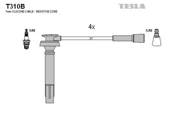 <strong>Комплект кабелей зажигания TESLA T310B (фото 1)</strong>