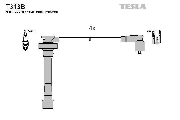 <strong>Кабель запалювання к-кт Chery Tiggo 2.4 12.05 - Mitsubishi 4G64 TESLA T313B (фото 1)</strong>
