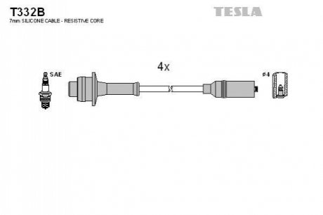 Комплект кабелей зажигания TESLA T332B (фото 1)