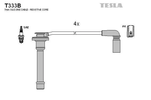 <strong>Комплект кабелей зажигания TESLA T333B (фото 1)</strong>