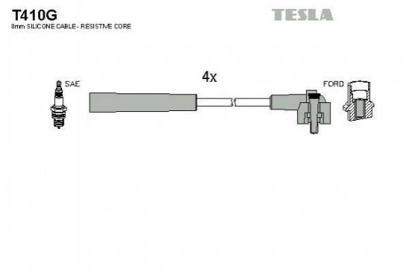 Комплект кабелiв запалювання TESLA T410G