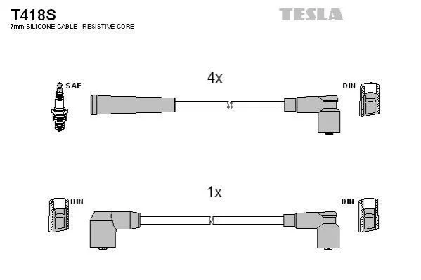 <strong>Дроти високовольтні 21213 1.7 (силікон) Tesla TESLA T418S (фото 1)</strong>