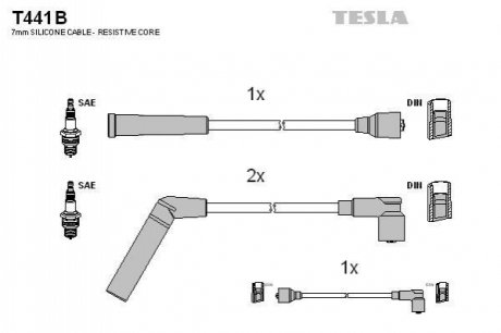 Комплект кабелей высоковольтных TESLA T441B (фото 1)