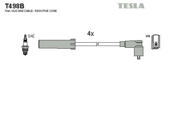 <strong>Провід високовольтний, комплект Citroen Jumper I/ Fiat Ducato (94-) 2.0i BLATNA TESLA T498B (фото 1)</strong>