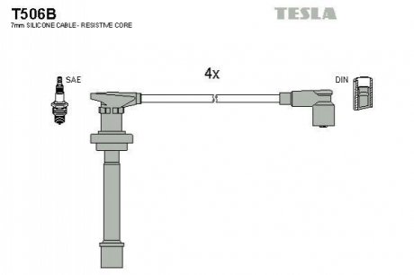 Комплект кабелей высоковольтных TESLA T506B (фото 1)