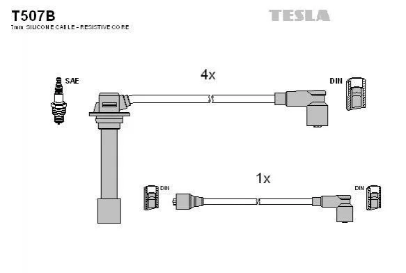 <strong>Кабель запалювання к-кт Mazda 626 GD 2.0 12V 87-9205.92 FE 12V TESLA T507B (фото 1)</strong>