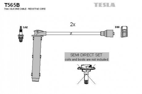 Комплект кабелiв запалювання TESLA T565B (фото 1)
