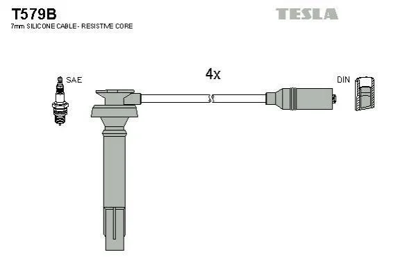 <strong>Комплект кабелей зажигания TESLA T579B (фото 1)</strong>