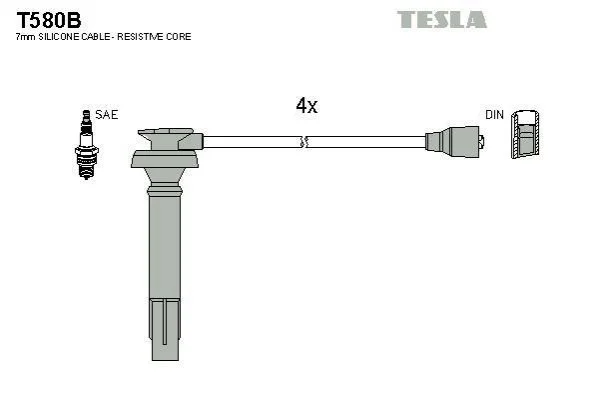 <strong>Комплект кабелей зажигания TESLA T580B (фото 1)</strong>