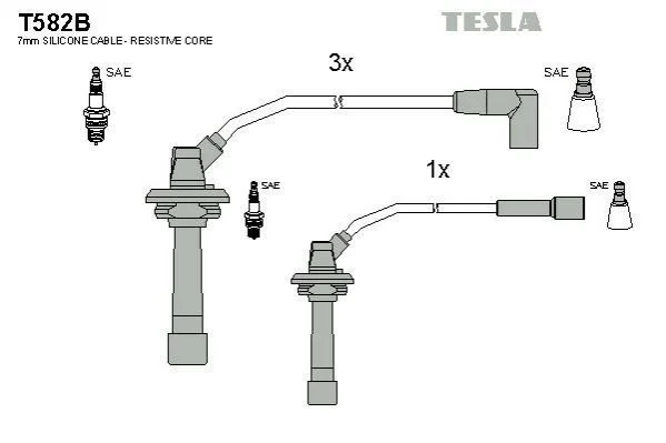 <strong>Комплект кабелей зажигания TESLA T582B (фото 1)</strong>