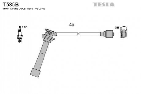Комплект кабелей зажигания TESLA T585B