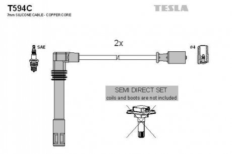 Комплект кабелей высоковольтных TESLA T594C