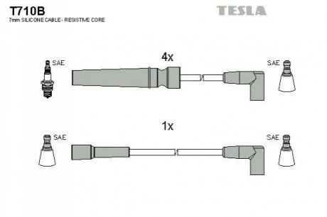 Провода свічкові Нескія 1,5 16V/Есперо (силікон) Tesla для TESLA T710B фото товару