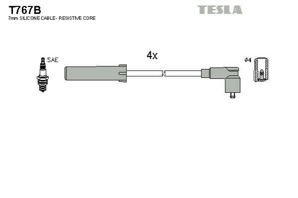 <strong>Комплект кабелей зажигания TESLA T767B (фото 1)</strong>