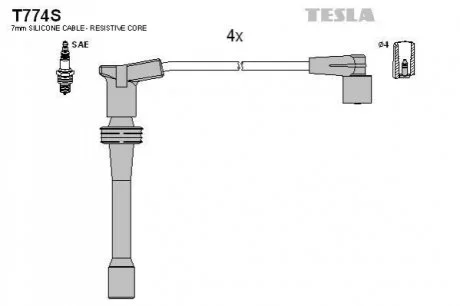 Дроти високовольтні 2110-2112 інж (1,5 16кл) (силікон) Tesla для TESLA T774S фото товару