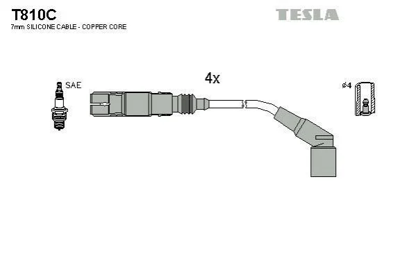 <strong>Кабель запалювання к-кт BMW E34,E36,E45,E46 89-05 TESLA T810C (фото 1)</strong>