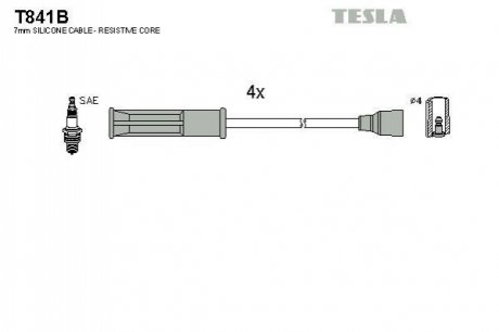 Комплект кабелей зажигания TESLA T841B (фото 1)