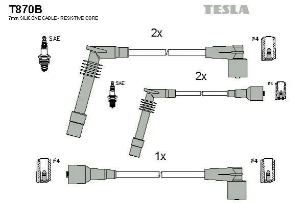 <strong>Комплект кабелей зажигания TESLA T870B (фото 1)</strong>