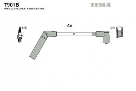 Комплект кабелей зажигания TESLA T901B