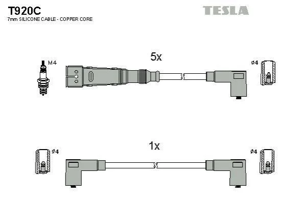 <strong>Кабель запалювання к-кт VW T4 90-03 3,5 TESLA T920C (фото 1)</strong>
