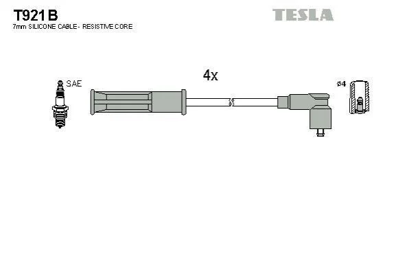 <strong>Провід високовольтні (к-кт) RENAULT KANGOO (08-) 1.6i BLATNA TESLA T921B (фото 1)</strong>