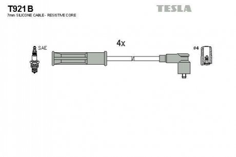 Комплект кабелiв запалювання TESLA T921B (фото 1)