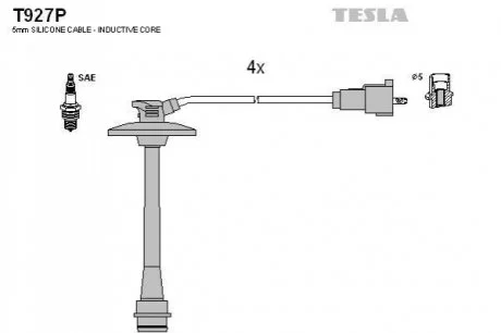 Провід високовольтний, комплект Toyota Avensis (T22), Rav 4 I 2.0i BLATNA для TESLA T927P фото товару