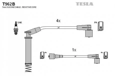 Комплект кабелей высоковольтных для TESLA T962B фото товара