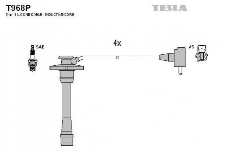 Комплект кабелей зажигания для TESLA T968P фото товара