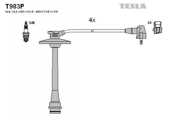 <strong>Провід високовольтний, комплект Toyota Rav 4 I 2.0i BLATNA TESLA T983P (фото 1)</strong>