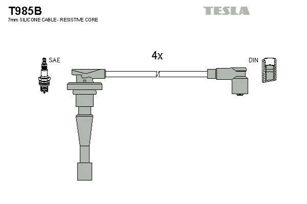 <strong>Провід високовольтні (к-кт) Honda CR-V (I,II) 2.0i BLATNA TESLA T985B (фото 1)</strong>