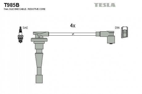 Комплект кабелей зажигания TESLA T985B
