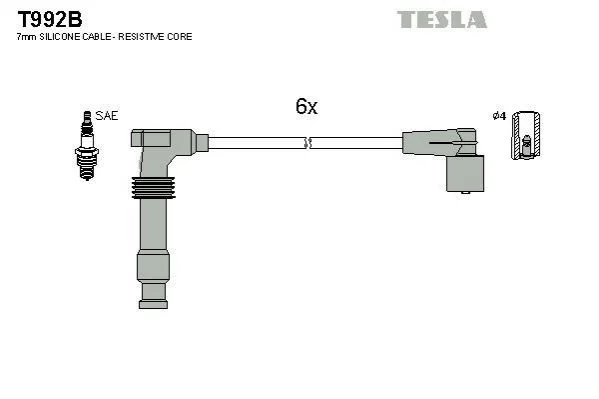 <strong>Комплект кабелей зажигания TESLA T992B (фото 1)</strong>