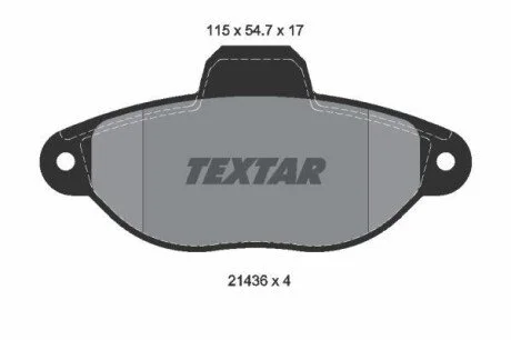 Гальмівні колодки, дискові для TEXTAR 2143602 фото товару