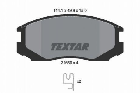 Гальмівні колодки дискові TEXTAR 2165001 фото товару