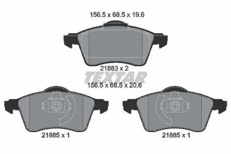 Гальмівні колодки, дискові для TEXTAR 2188302 фото товару