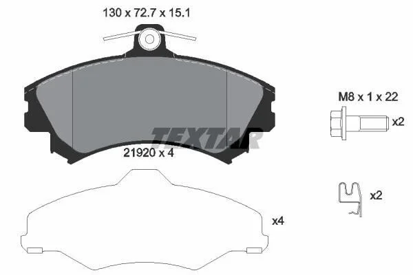 <strong>Гальмівні колодки, дискові TEXTAR 2192001 (фото 1)</strong>