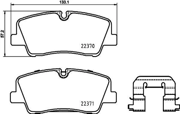 <strong>Комплект гальмівних колодок задн, HYUNDAI H350 2.5D 04.15- TEXTAR 2237001 (фото 1)</strong>