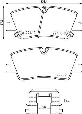 <strong>Комплект гальмівних колодок задн, HYUNDAI H350 2.5D 04.15- TEXTAR 2241801 (фото 1)</strong>