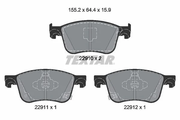 <strong>Гальмівні колодки, дискові TEXTAR 2291001 (фото 1)</strong>