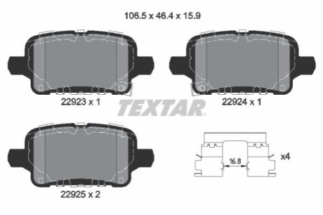Комплект гальмівних колодок TEXTAR 2292301 (фото 1)