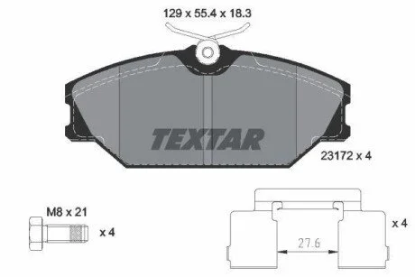 Гальмівні колодки, дискові для TEXTAR 2317203 фото товару