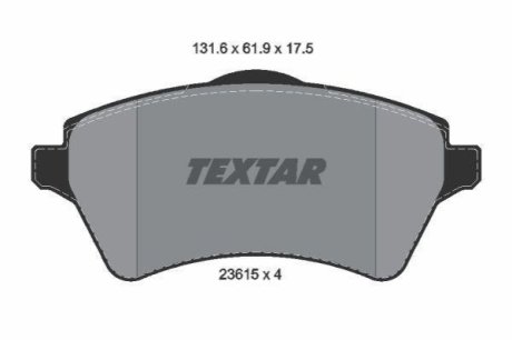 Комплект гальмівних колодок TEXTAR 2361501 (фото 1)