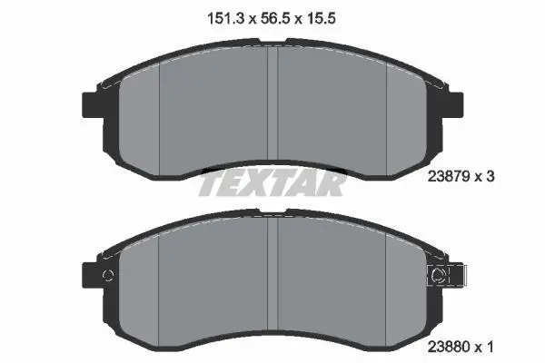 <strong>Комплект гальмівних колодок передн, MITSUBISHI L200 2.0/2.5D 01.96-12.07 TEXTAR 2387902 (фото 1)</strong>