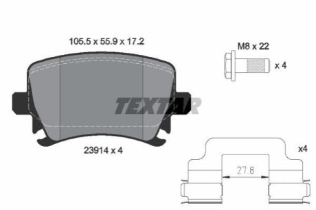 Комплект гальмівних колодок TEXTAR 2391402 (фото 1)