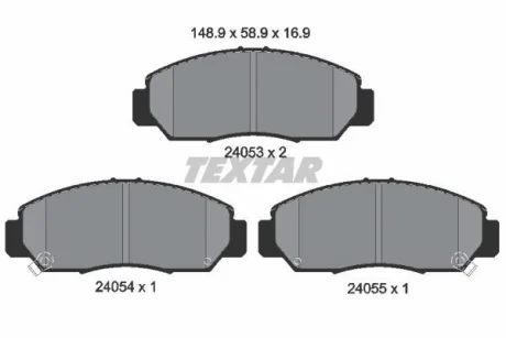 Гальмівні колодки HONDA Accord/FR-V "F "01>> для TEXTAR 2405301 фото товару