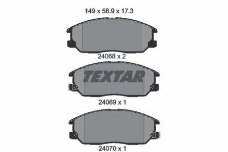 Гальмівні колодки, дискові для TEXTAR 2406801 фото товару