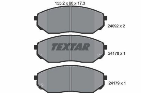 Комплект гальмівних колодок TEXTAR 2409201