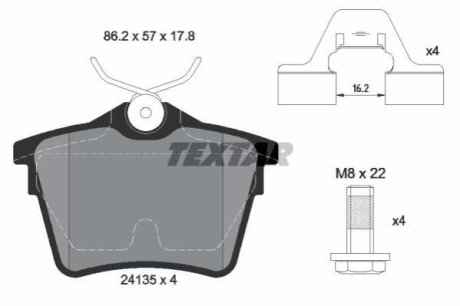 Комплект гальмівних колодок TEXTAR 2413501 (фото 1)