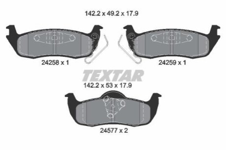 Комплект гальмівних колодок TEXTAR 2425801